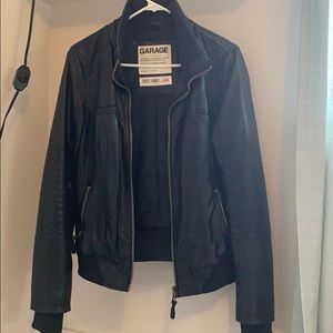 Black fake leather jacket
